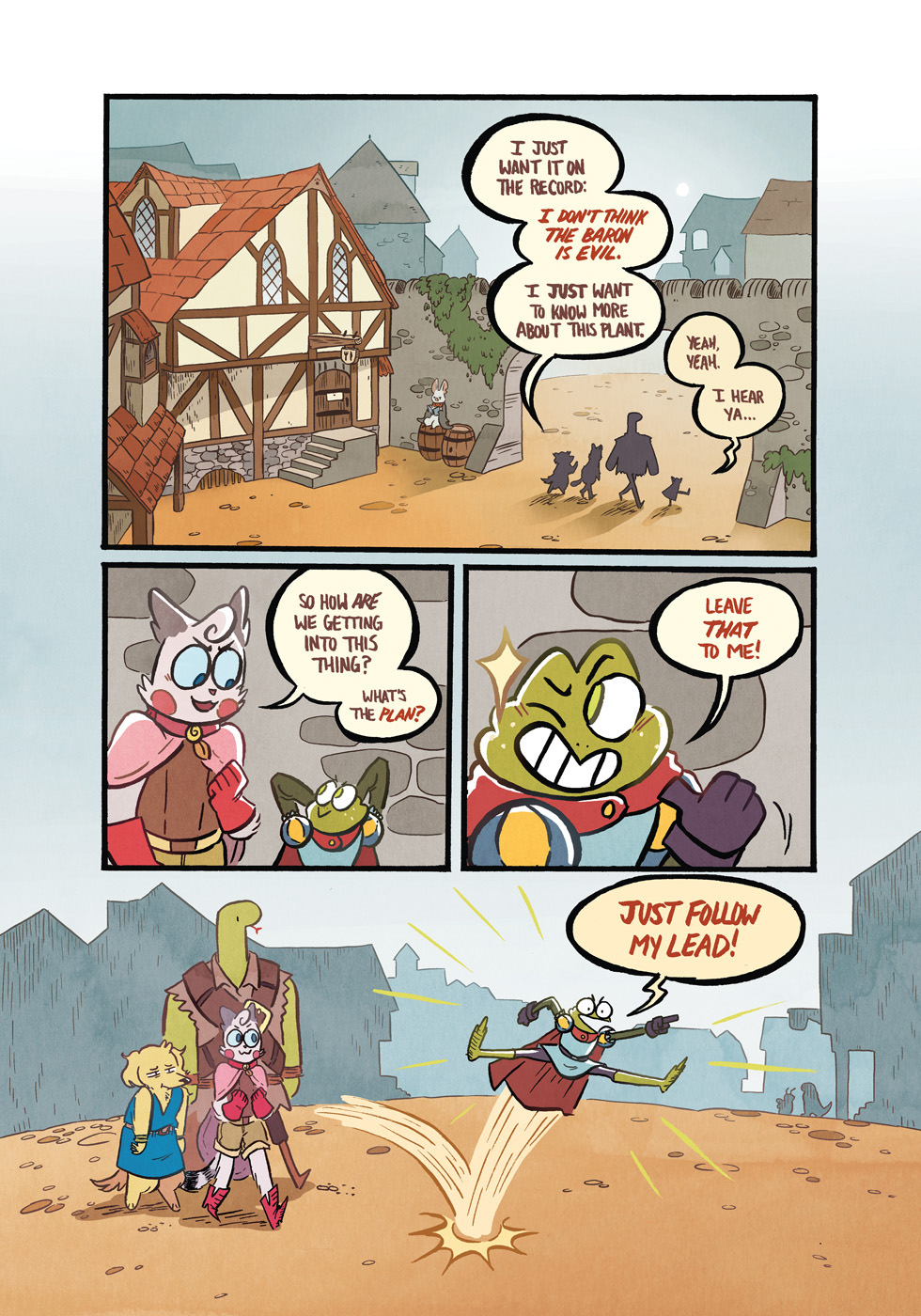 Not shown: the rest of the dungeon critters awkwardly leaping after Chirp